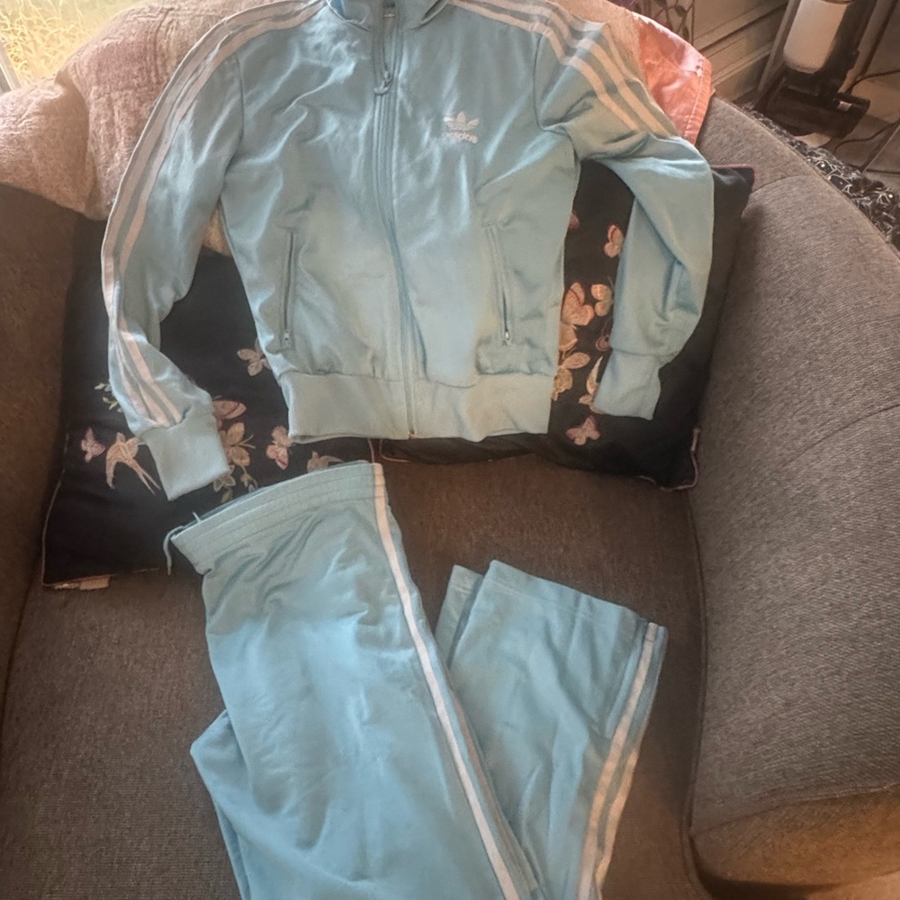 Adidas Sky Blue track suit
